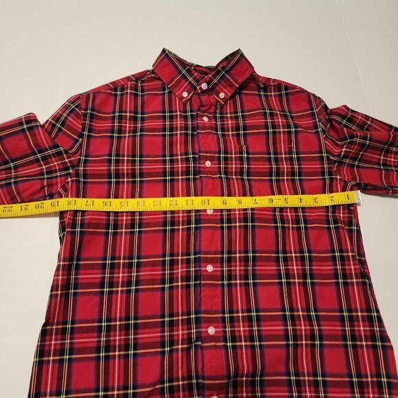 Crewcuts factory boys size 14 button down long sleeve shirt Plaid Christmas - Picture 7 of 9